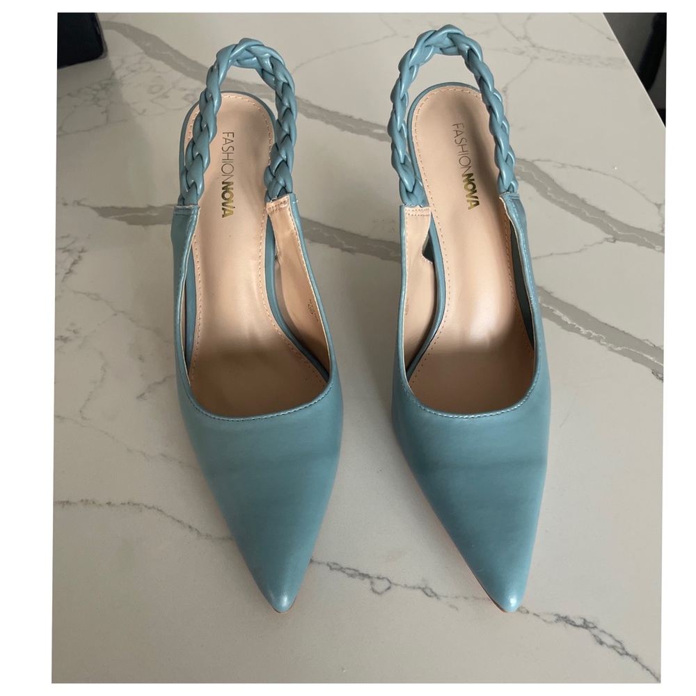 Fashion Nova Powder Blue Scully Slingback Pumps